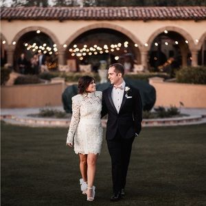 Angelus Mini Dress in White. Zhivago. US Size 6. WORN FOR MY RECEPTION DRESS.